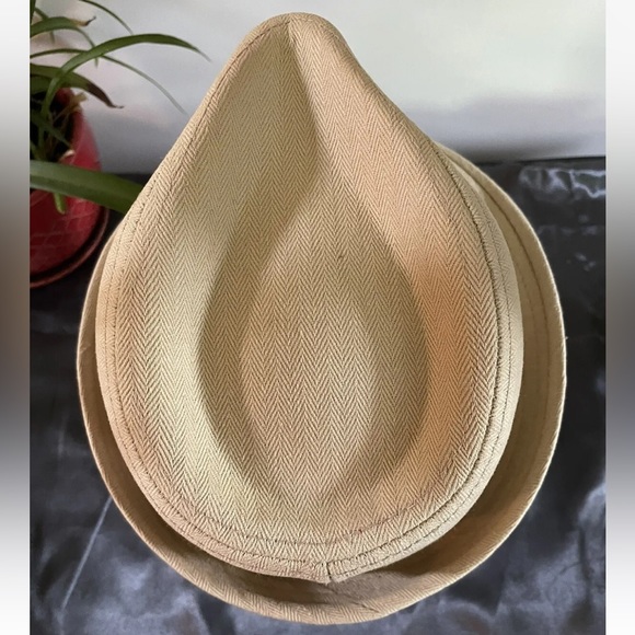 Levi’s Trilby Fedora Hat Beige Tan M/L Cotton Logo Button - Picture 4 of 10